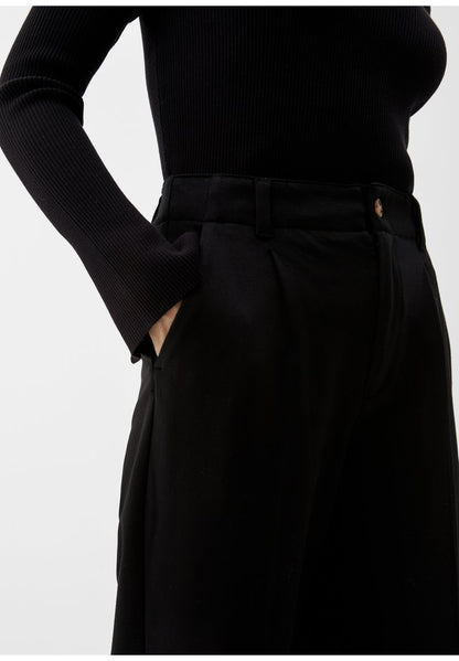 S.Oliver MIT WEITEM BEIN - Stoffhose - Schwarz