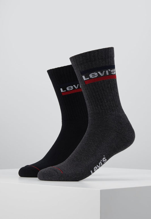  REGULAR CUT LOGO 2 PACK - Socken - Mid Grey/black