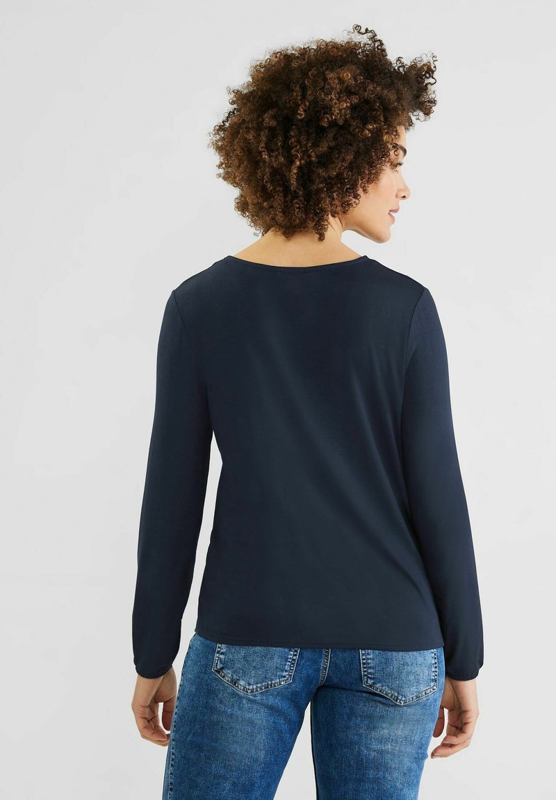 STREET ONE MIT GUMMIZUG IM SAUM - Langarmshirt - Blau