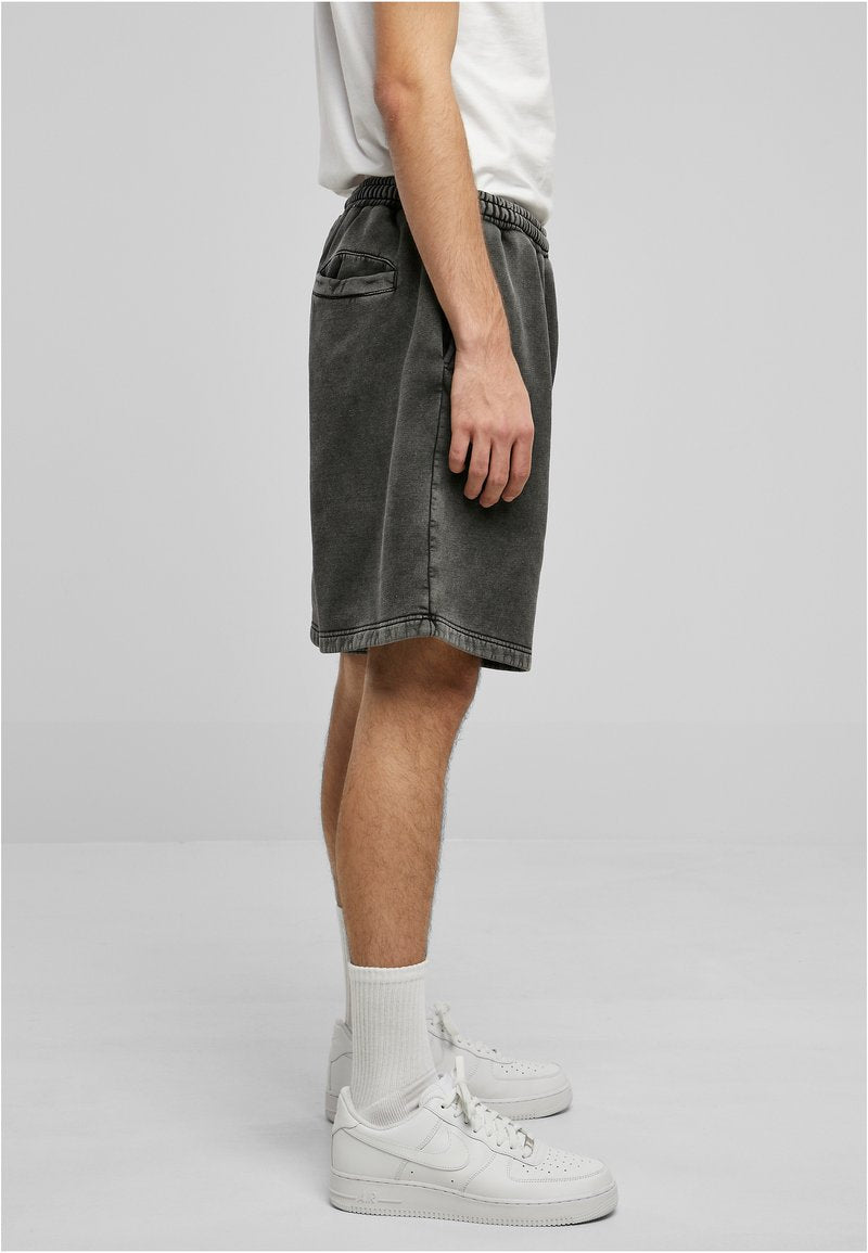 URBAN CLASSICS HEAVY WASHED - Shorts - Black