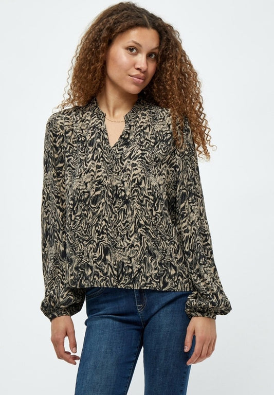 Minus JUVIA - Bluse - Wood Smoke Swirl Print