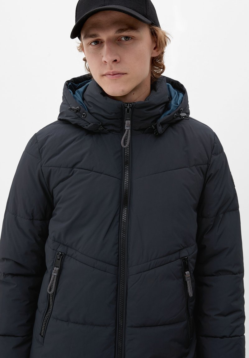 QS By S.Oliver MIT ABNEHMBARER KAPUZE - Wintermantel - Black