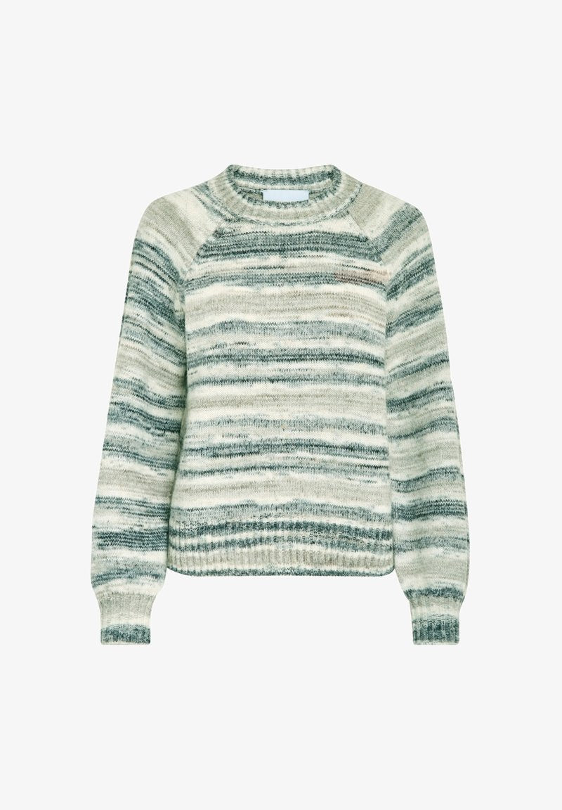Minus Strickpullover - Sand/gray Striped