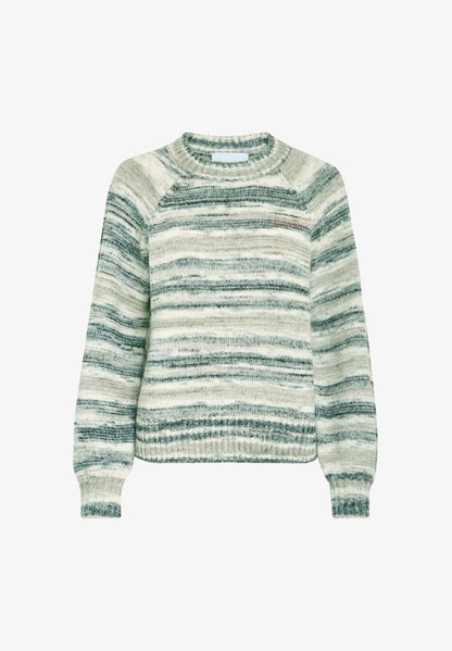 Minus Strickpullover - Sand/gray Striped