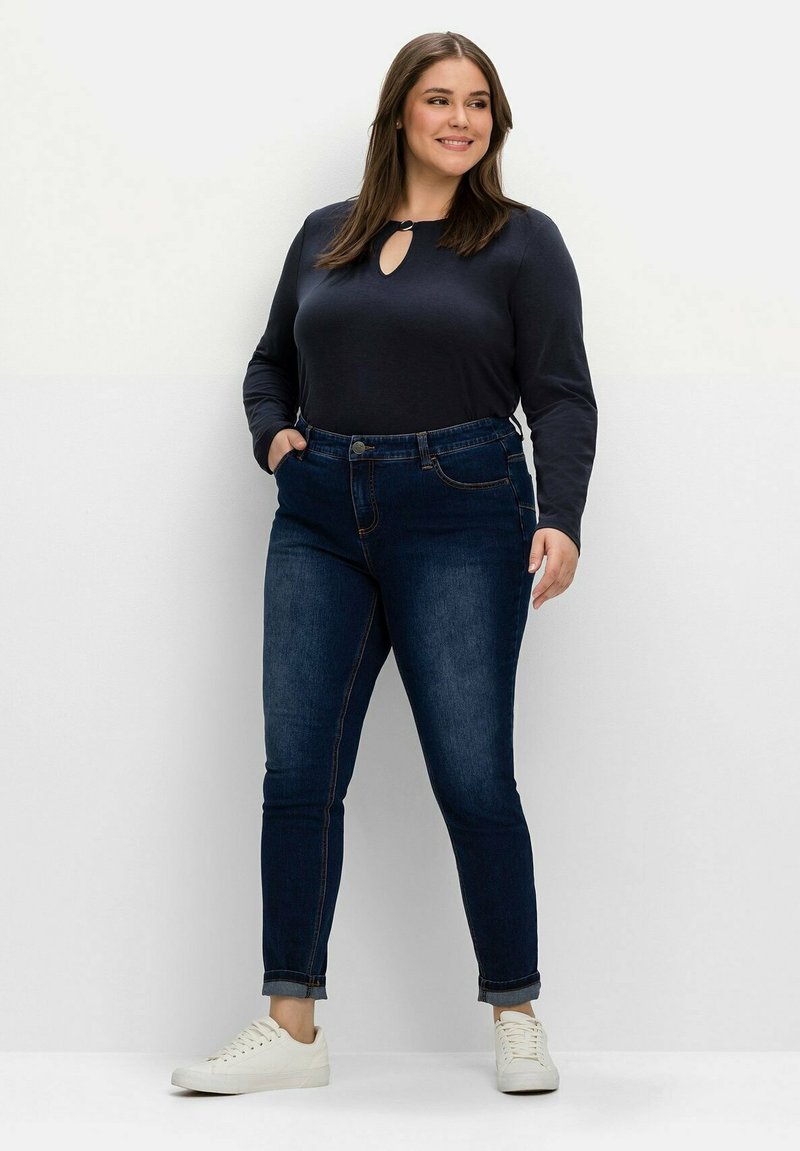 Sheego Jeans Slim Fit - Dark Blue Denim