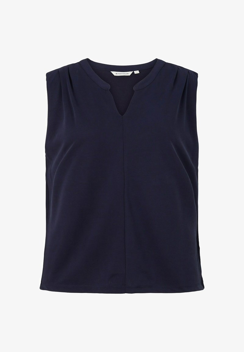 Tom Tailor MIT FALTENLEGUNG - Top - Navy Midnight Blue