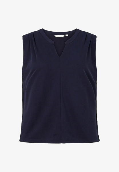 Tom Tailor MIT FALTENLEGUNG - Top - Navy Midnight Blue