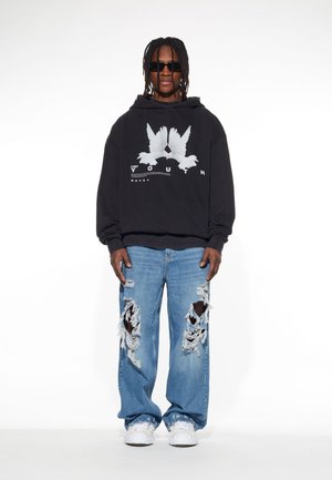 Mister Tee MÄNNER ONLY LOVE FRONT ACID WASHED - Kapuzenpullover - Black
