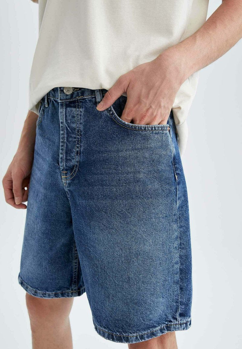 DeFacto FIT - Jeans Shorts - Blue