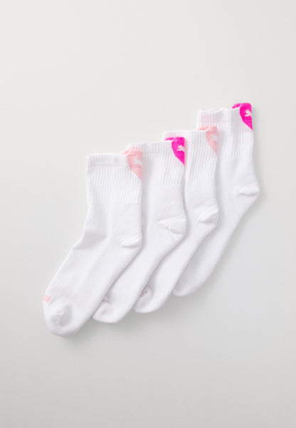 Puma WOMEN HEART LOGO SHORT CREW 4 PACK - Socks - White/pink