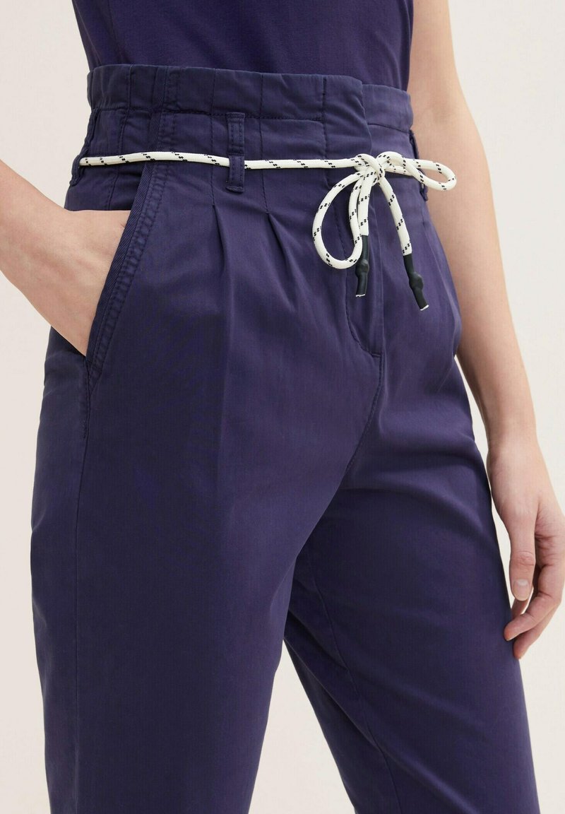 Tom Tailor PAPERBAG MIT ABNÄHERN - Chino - Atlantic Ocean Blue