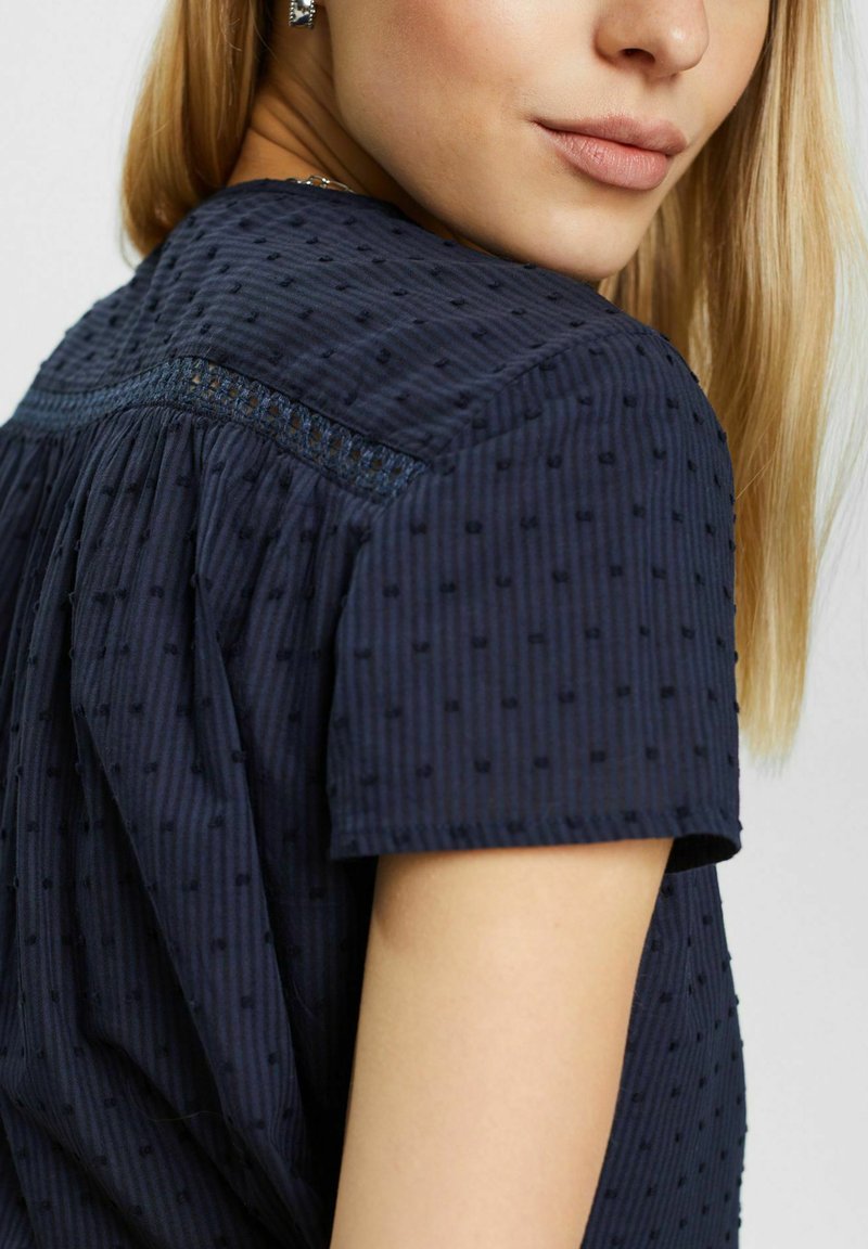 ESPRIT MIT BINDEDETAIL - Bluse - Navy