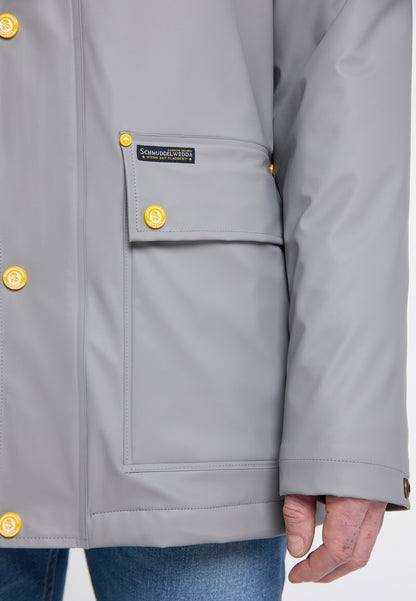  SCHMUDDELWEDDA REGENJACKE MIT WEBPELZFUTTER IN TEDDYOPTIK KILATA - Parka - Grau
