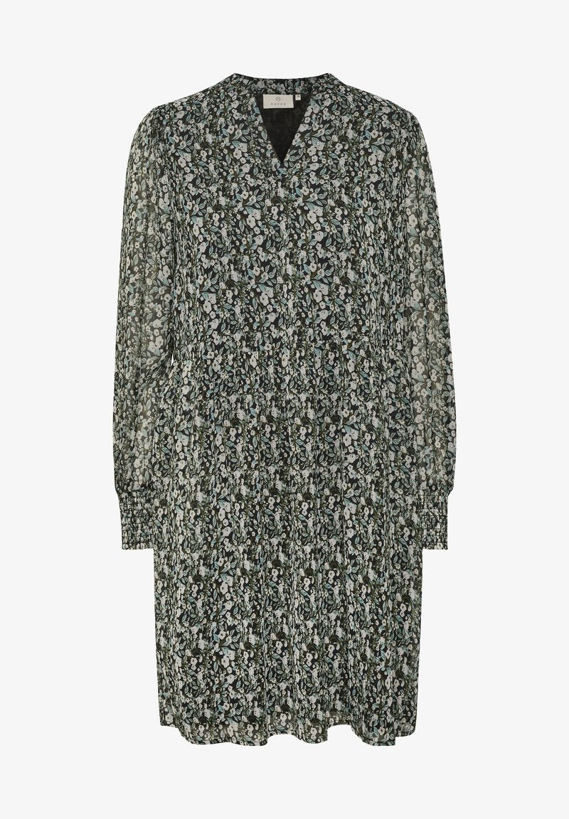 Kaffe KALENNY - Freizeitkleid - Black Green Chalk Flower