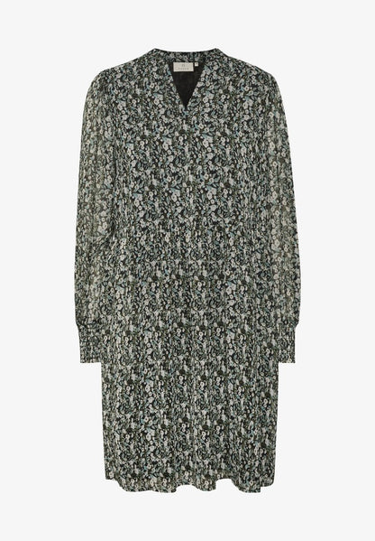 Kaffe KALENNY - Freizeitkleid - Black Green Chalk Flower