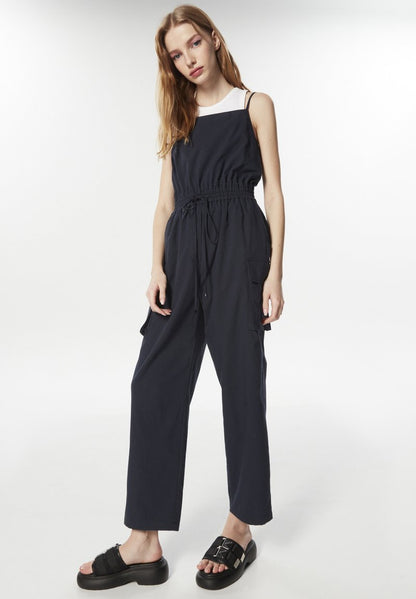 Twist RELAXED FIT ELASTIC WAIST JUMPSUIT WITH CARGO POCKETS - Jumpsuit - Navy