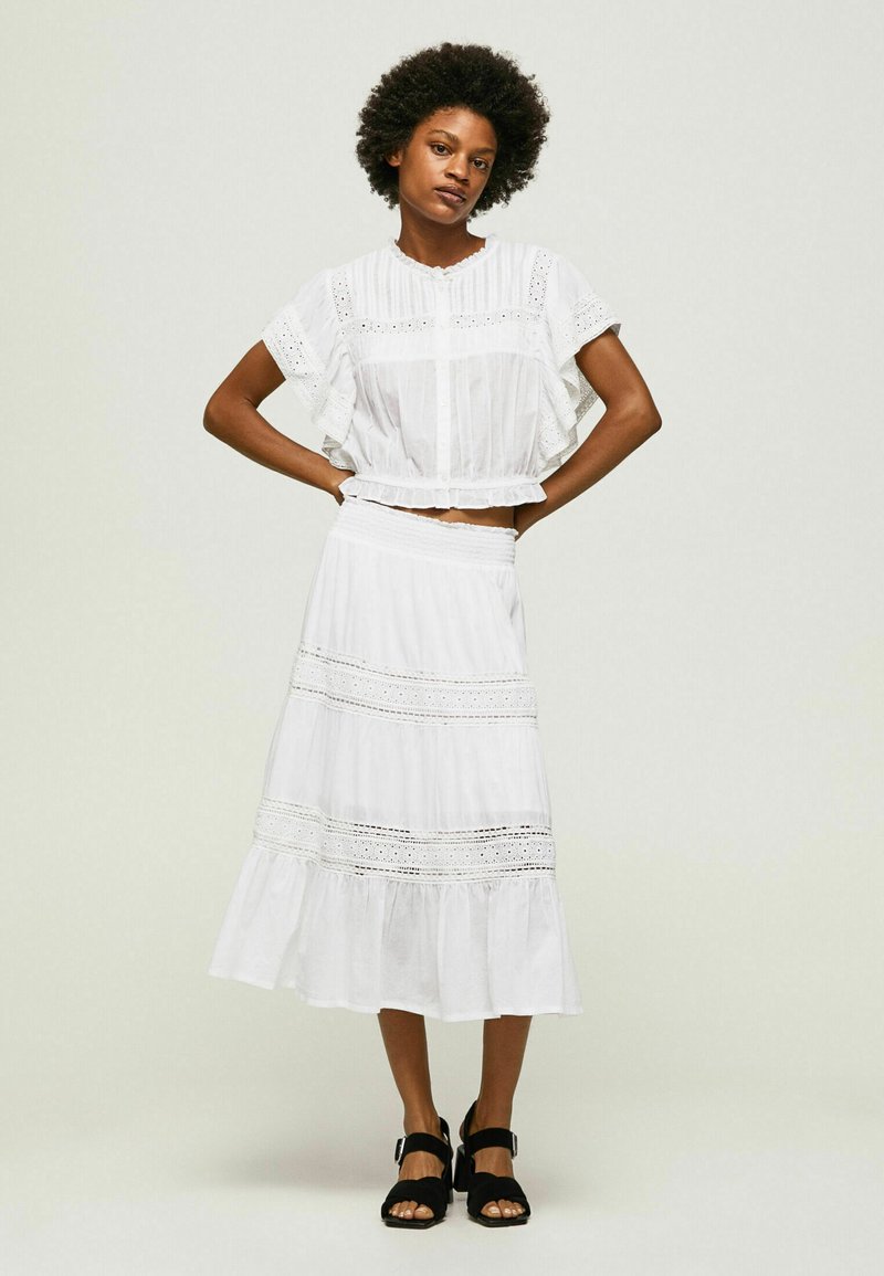 Pepe Jeans MIDI PELIA - A-Linien-Rock - White