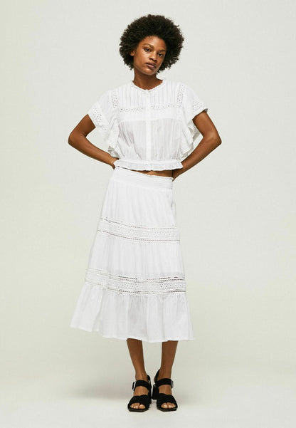 Pepe Jeans MIDI PELIA - A-Linien-Rock - White