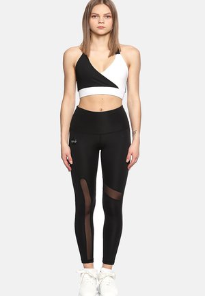  Custom Design One Leg Mesh Detailed Design - Leggings - Hosen - Black