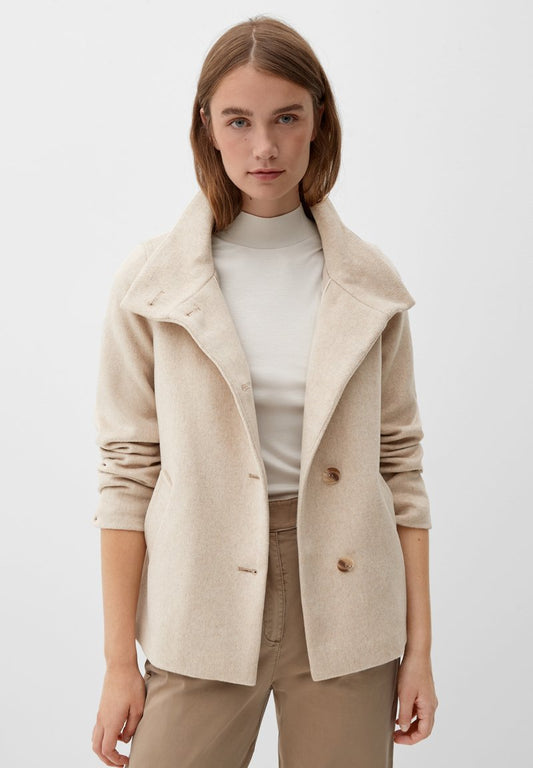 S.Oliver MIT HOHEM KRAGEN - Blazer - Beige Melange