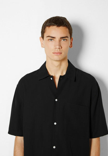 BERSHKA RELAXED FIT - Hemd - Black