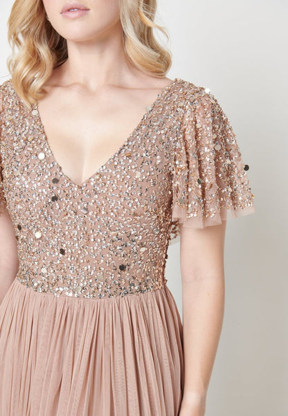  EMBELLISHED SEQUINS - Ballkleid - Taupe Blush