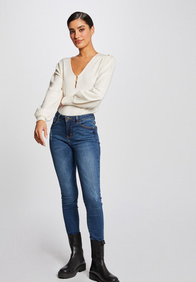 MORGAN LONG SLEEVED - Strickpullover - White Denim