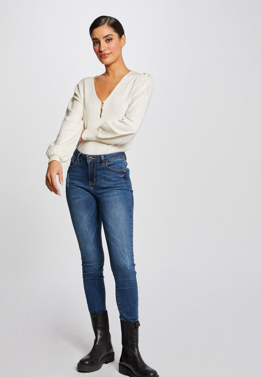 MORGAN LONG SLEEVED - Strickpullover - White Denim