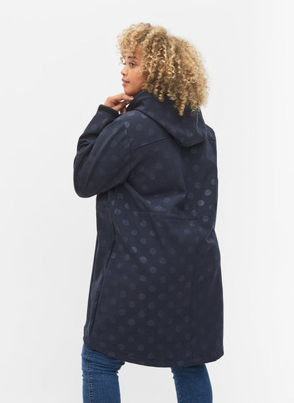 Zizzi WITH A DETACHABLE HOOD - Regenjacke / Wasserabweisende Jacke - Navy