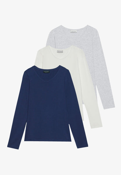 Anna Field 3 PACK - Long Sleeved Top - Black/bordeaux/white