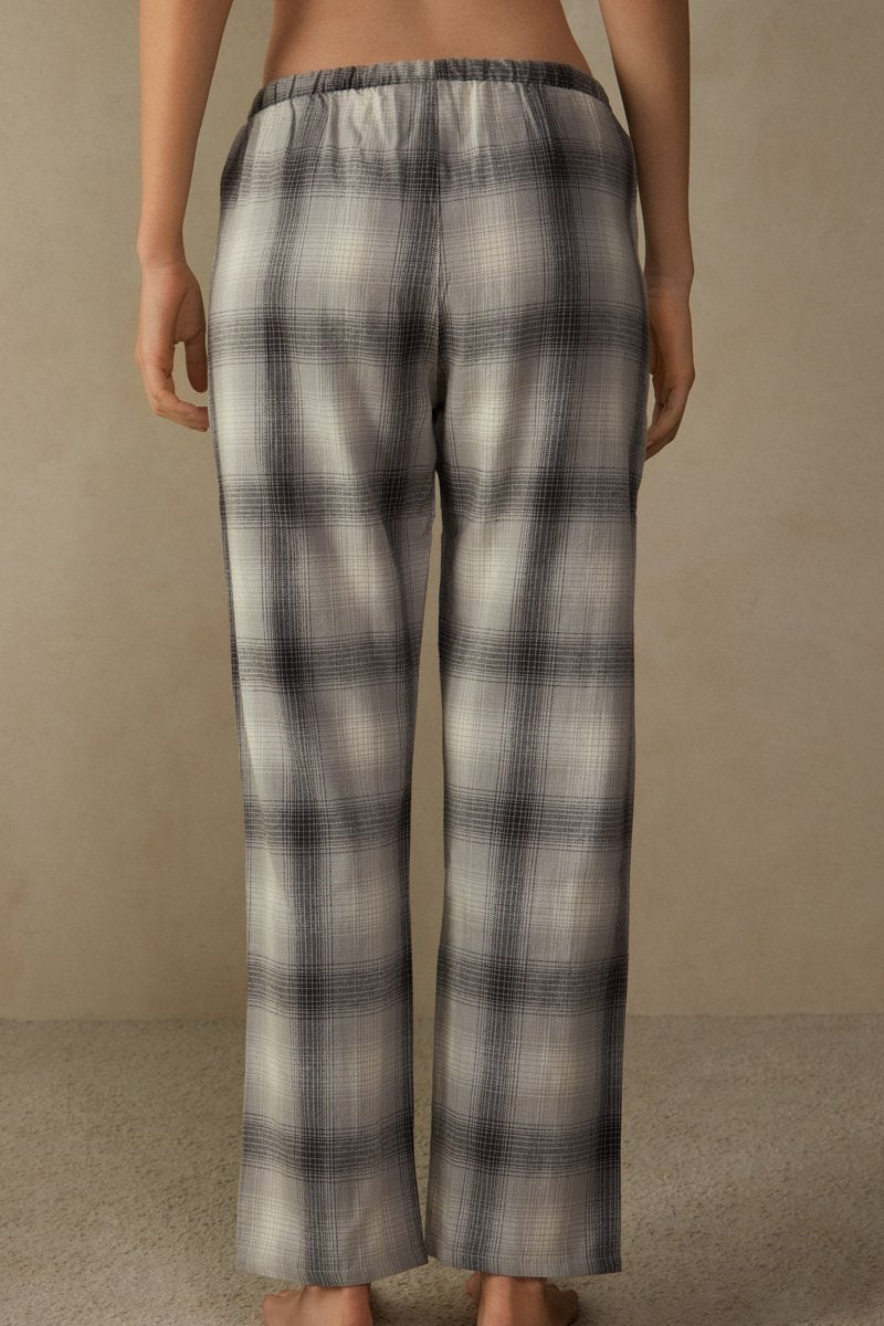Intimissimi CUDDLES - Nachtwäsche Hose - Check Grigio Panna