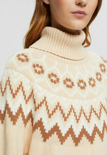 ESPRIT MIT TURTLE NECK - Strickpullover - Sand