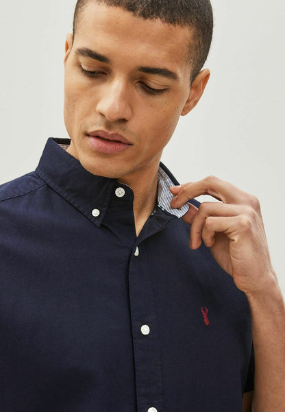 Next SHORT SLEEVE OXFORD WITH STAG - Hemd - Navy Blue