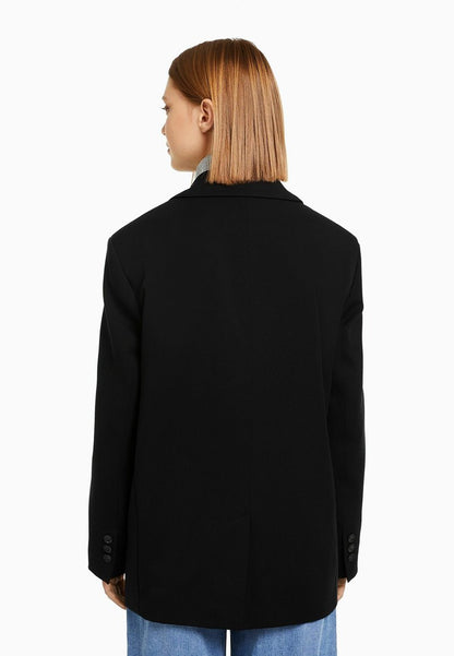 BERSHKA TAILORED CUT - Kurzmantel - Black