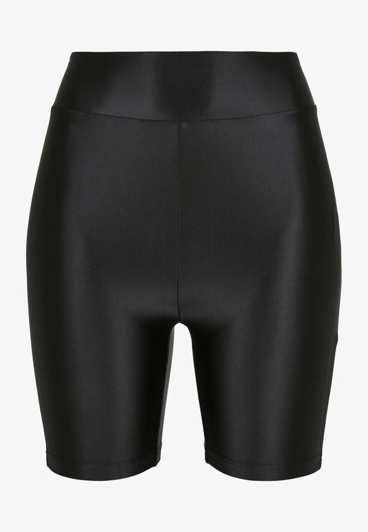 URBAN CLASSICS LADIES HIGHWAIST SHINY METALLIC CYCLE SHORTS - Shorts - Schwarz