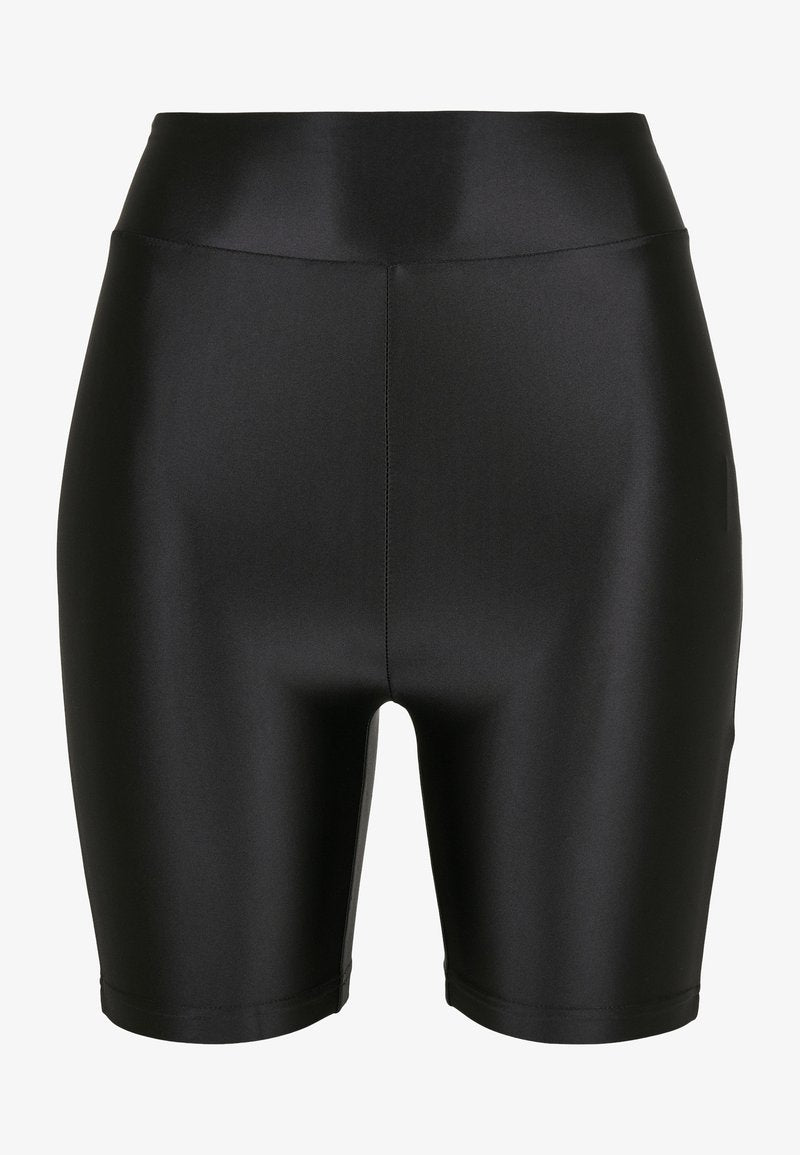 URBAN CLASSICS LADIES HIGHWAIST SHINY METALLIC CYCLE SHORTS - Shorts - Schwarz