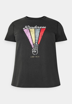 ONLY CARMAKOMA CARJULE 2/4 BOXY - T-Shirt Print - Black