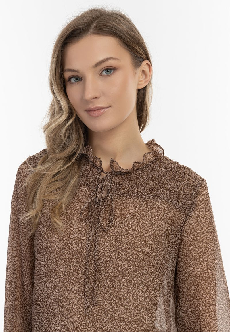 Dreimaster ABREL - Bluse - Braun Wollweiss