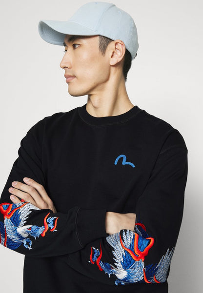 Evisu EAGLE CREWNECK - Sweatshirt - Black