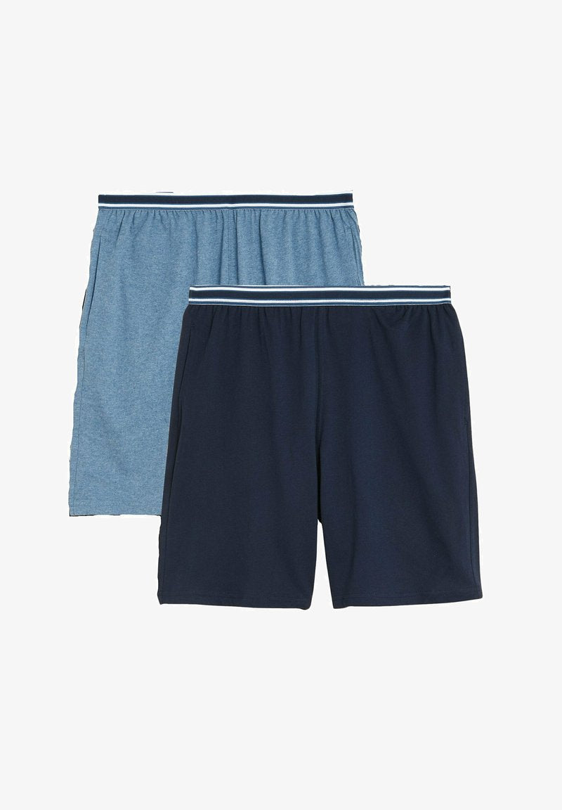 Marks & Spencer 2 PACK PURE COTTON PYJAMA SHORTS - Nachtwäsche Hose - Blue Mix