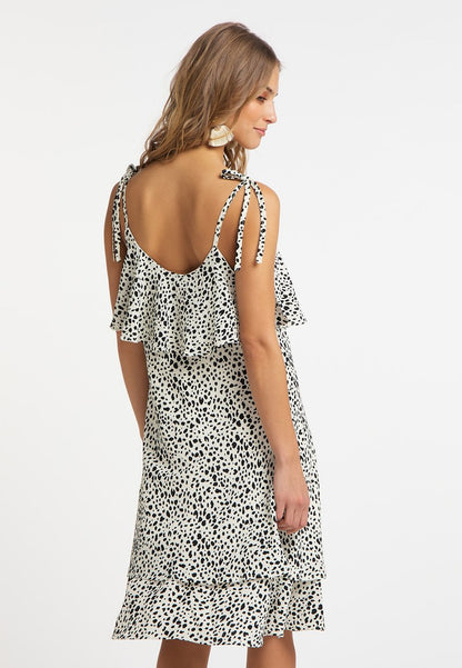  IZIA GAYA - Freizeitkleid - Wollweiss Schwarz