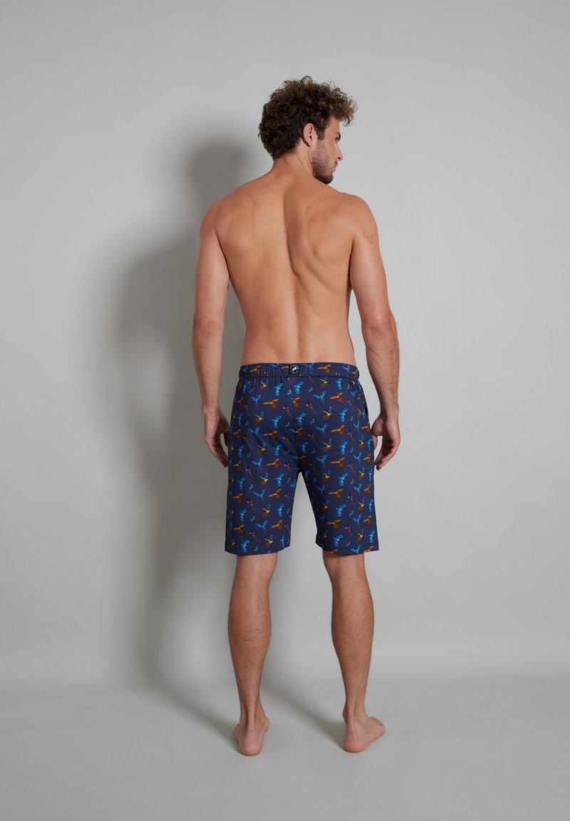  Nachtwäsche Hose - Blau Dunkel Allover