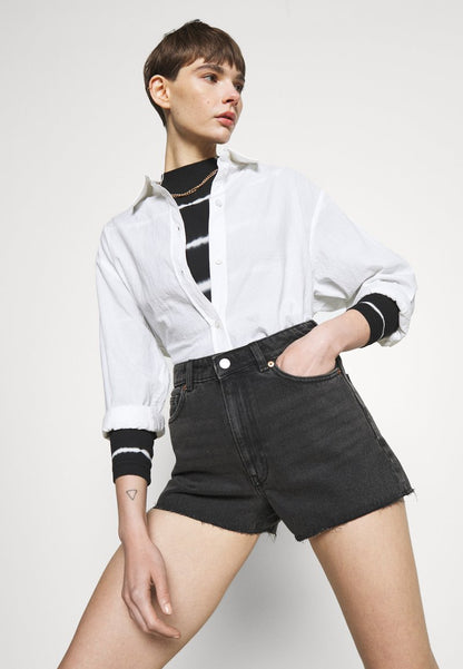 Monki Jeans Shorts - Black Dark