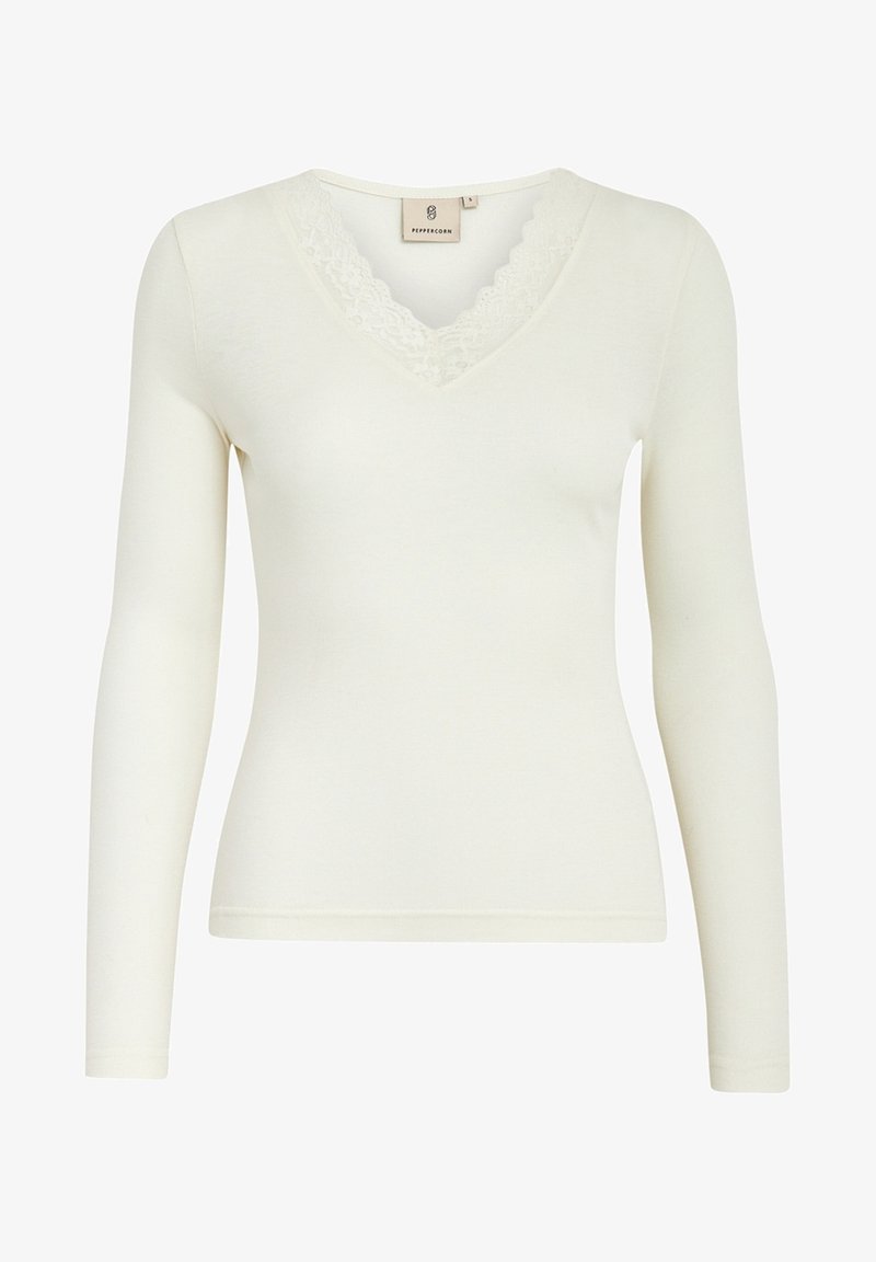 Peppercorn ROSALINDA V NECK - Langarmshirt - Gardenia