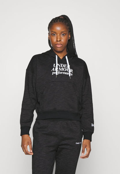 Under Armour ESSENTIAL SCRIPT HOODIE - Sweatshirt - Black/jet Gray/white