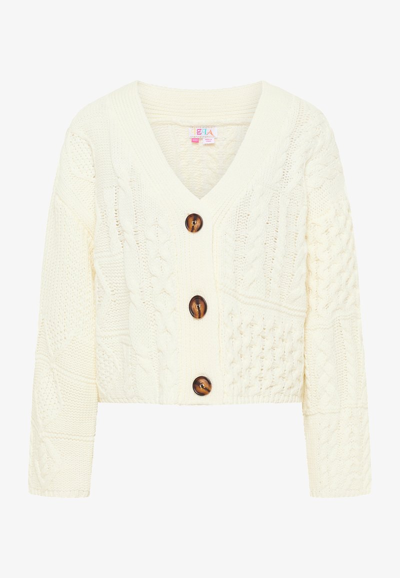 IZIA CROPPED GAYA - Strickjacke - Wollweiss