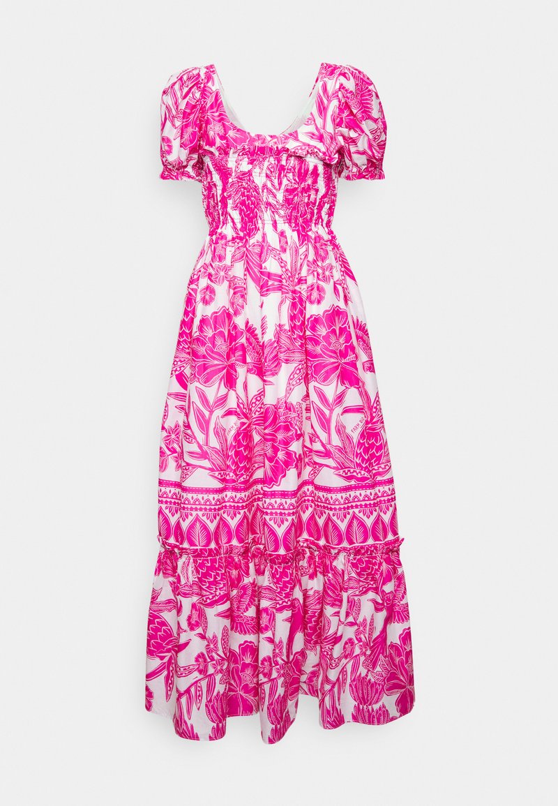 Farm Rio TROPICAL WOODCUT DRESS - Maxikleid - Pink/white