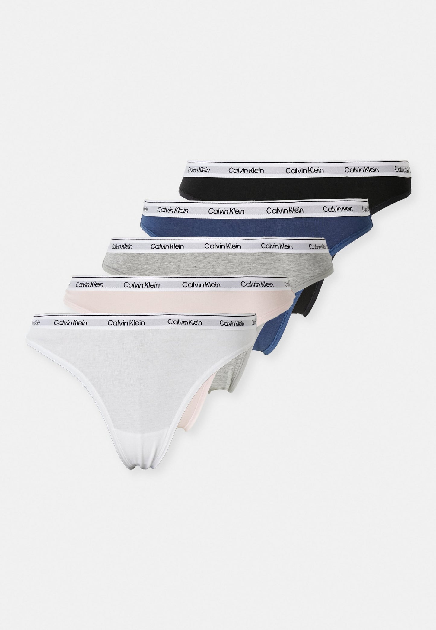 CALVIN KLEIN UNDERWEAR THONG ICON LOGO 5 PACK - Thong - Black/white/grey Heather/potpourri