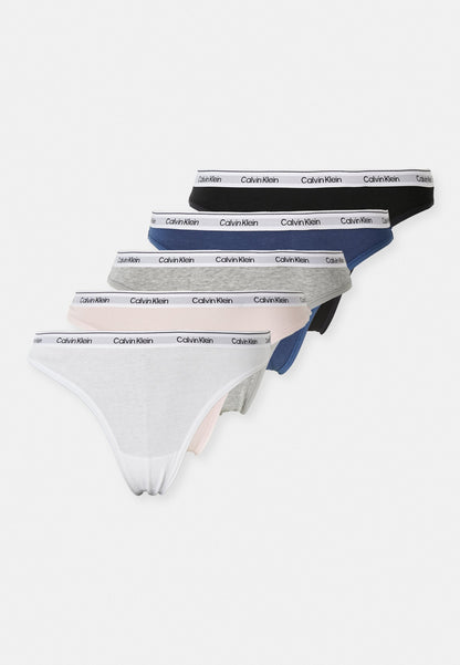 CALVIN KLEIN UNDERWEAR THONG ICON LOGO 5 PACK - Thong - Black/white/grey Heather/potpourri