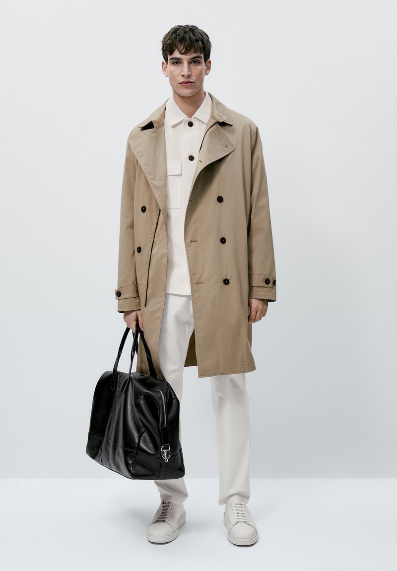 Massimo Dutti DOUBLE-BREASTED - Trenchcoat - Beige